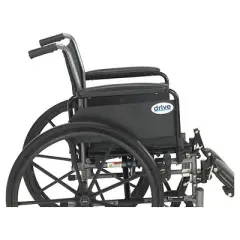 Drive Medical Cruiser III Lightweight Wheelchair - 18&Prime; Seat, Flip-Back Arms, Elevating Leg Rests