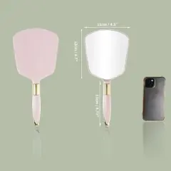 Unique Bargains Women's Hand Mirror with Handle Square 4.3" W x 9.5" L 1 Pc