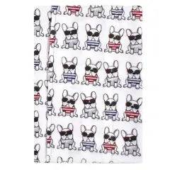 Hudson Baby Infant Boy Cotton Flannel Burp Cloths 7pk, French Dog, One Size