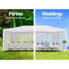 10x20 Ft Outdoor Canopy With 6 Removable Sidewalls, Heavy Duty Gazebo, Outdoor Wedding Party Tents, Waterproof Commercial Tent for Outdoor Wedding