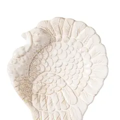 C&F Home White Turkey Stoneware Thanksgiving Kitchen Spoon Rest 9"