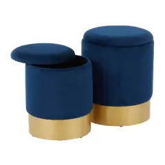 Set of 2 Marla Contemporary Glam Nesting Ottomans - LumiSource