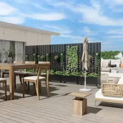 PexFix Outdoor Metal Trellis with Planter Box in Bricks Pattern