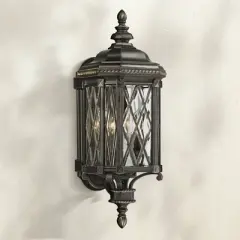 Minka Lavery Vintage Outdoor Wall Light Fixture Black 25 1/4" Clear Beveled Glass for Post Exterior Barn Deck House Porch Patio