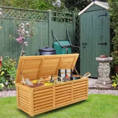 Karl Home 41 Gal Yellow Wood Storage Deck Box