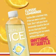 Sparkling Ice Classic Lemonade - 17 fl oz Bottle