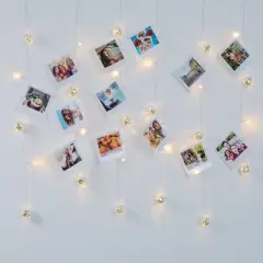 West & Arrow Disco Ball Curtain Light with Photo Clips Battery Powered