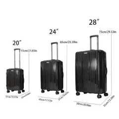Lyngins 20/24/28 Inch 3 PCs Carry on Luggage Sets,Suitcases Sets with Spinner Wheels for Family Trips