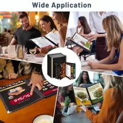 WeChef 30 Pack Menu Covers 8.5 x 11" Book Style 6 Pages 12 Views Restaurant Cafe