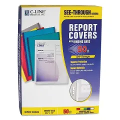C-Line Report Covers with Binding Bars Vinyl Assorted 8 1/2 x 11 50/BX 32550