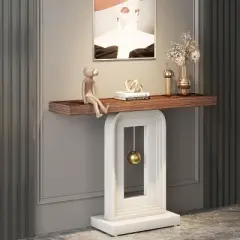 Tribesigns Modern 40 Inches Narrow Console Table with Pendulum Shape Base