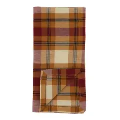 Saro Lifestyle Plaid Napkin, 20" Square, Rust (Set of 4)