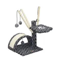 Go Pet Club 22" Cat Tree Condo with Dangling Toys and Scratching Pad F15