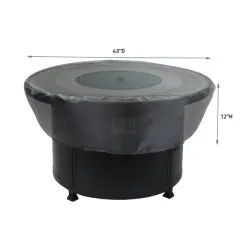 Summerset Shield Fire Pit Cover Ultimate Protection for Your Outdoor Furniture Round 43" x 12" Mercury