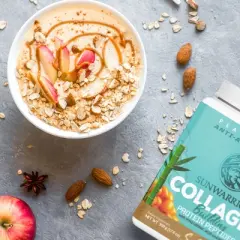 Sunwarrior Collagen Building Protein Peptides Powder, Plant-Based Collagen Protein with Hyaluronic Acid + Biotin, Unflavored or Salted Caramel, 500gm
