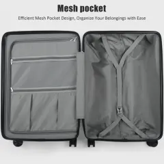 SKONYON 3 Piece Luggage Set Spinner Wheels TSA Lock YKK Zipper Lightweight Durable ABS+PC Hard Shell Carry On Checked Travel Suitcase