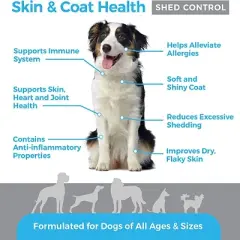 Shed Defender Omega Skin & Coat Soft Chew Supplements for Dogs - Reduces Shedding - 90 ct.