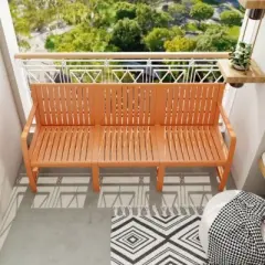 All-Weather Outdoor 3-Seat Patio Chat Sofa, Modern Compact Lounge Seating for Garden, Balcony, or Small Space-The Pop Home