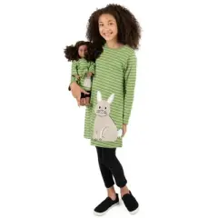 Leveret Girl and Doll Matching Animal Cotton Dress