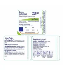 Aurum Metallicum 200CK by Boiron Homeopathic Single Medicine For Stress & Sleep  -  80 Pellet