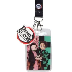 Demon Slayer Tanjiro and Nezuko Costume ID Badge Holder Lanyard w/ Rubber Pendant