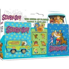MasterPieces Scooby-Doo 2-Pack Playing Cards & Dice Set for Kids and Families - Collectible Game