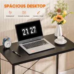 COMHOMA 32''/47" Desk, Study Writing Table for Small Space, Save Space Office Desk with Metal Legs