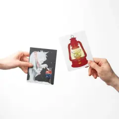 Winter Lamp, Happy Winter, Yeti Sending Letters Winter/Holiday/Christmas Greeting Card Pack Sets (3 ct, Assorted) by Ramus & Co