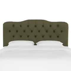 Queen Tufted Headboard Velvet Loden - Skyline Furniture