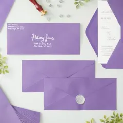 Paper Junkie 200 Pack Bulk #10 Purple Envelopes with Gummed Seal, Business Size Invitations Letters, Greeting Cards, 4.1in x 9.5in