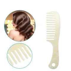 Unique Bargains Anti-Static Hair Comb Wide Tooth for Thick Curly Hair Hair Supplies Detangling Comb For Wet and Dry Beige 1 Pcs