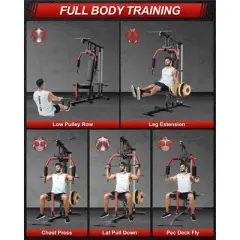 Home Gym, Workout Station with 300LBS Weight Capacity, Multifunctional Home Gym Equipment, Exercise Equipment for Full Body Strength Training