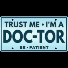 Men's Design By Humans Trust Me I'm a Doc-tor License Plate By punsalan Tank Top