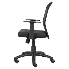 Budget Mesh Task Chair with T-Arms Black - Boss Office Products