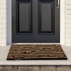 Northlight Natural Coir Flying Bats Halloween Doormat 18" x 30"