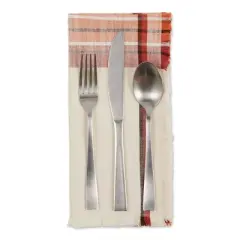 Design Imports Pumpkin Spice Plaid Border Napkin (Set Of 6)