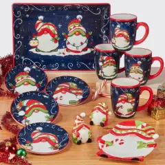 16oz 4pk Earthenware Holiday Magic Gnomes Mugs - Certified International