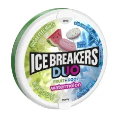 Ice Breakers Duo Fruit Plus Cool Watermelon Sugar Free Mints - 1.3oz