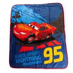 46"X60" Cars Kids' Throw: Lightning McQueen Microfiber Blanket, Multicolor, Machine Washable