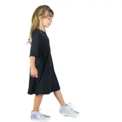 24seven Comfort Apparel Knee Length Fit and Flare Girls Comfortable Party Dress