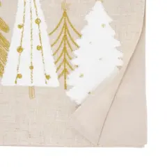 Saro Lifestyle Christmas Trees Table Runner, 16"x70", Natural