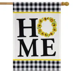 Sunflower Wreath Everyday Burlap House Flag 28" x 40" Briarwood Lane