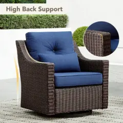 Spruce & Spring Outdoor Wicker Patio Outdoor Sofa Swivel Chair Coffee Table