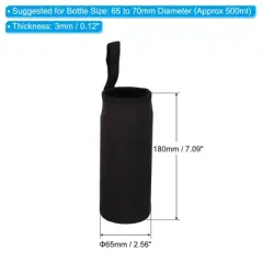 Unique Bargains Neoprene Insulated Water Bottle Sleeve with Finger Strap 2.56"x7.09" 4 Pcs