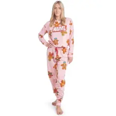 Marvel Avengers Groot Hulk Iron Man Captain America Spider Man Christmas Girls Fleece Pajama Shirt and Pants Adult 