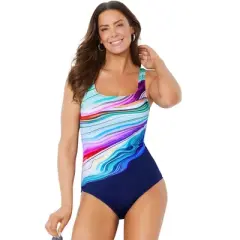 Swimsuits for All Women&rsquo;s Plus Size Chlorine Resistant Crossback One Piece Swimsuit