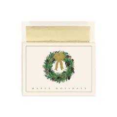 Great Papers! Holiday Greeting Cards Festive Wreath 7.875" x 5.625" 16 Cards/16 Foil-Lined Envelopes
