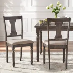 Set of 2 Burntwood Dining Chair Wood/Gray - TMS