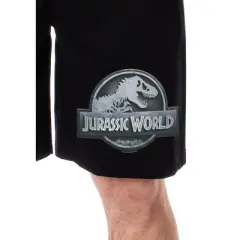 Jurassic World Mens' Dinosaur Film Movie Park Logo Sleep Pajama Shorts Black