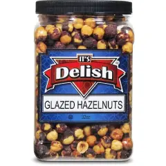 Glazed Hazelnuts by It's Delish, 30 Oz Jumbo Reusable Container Jar